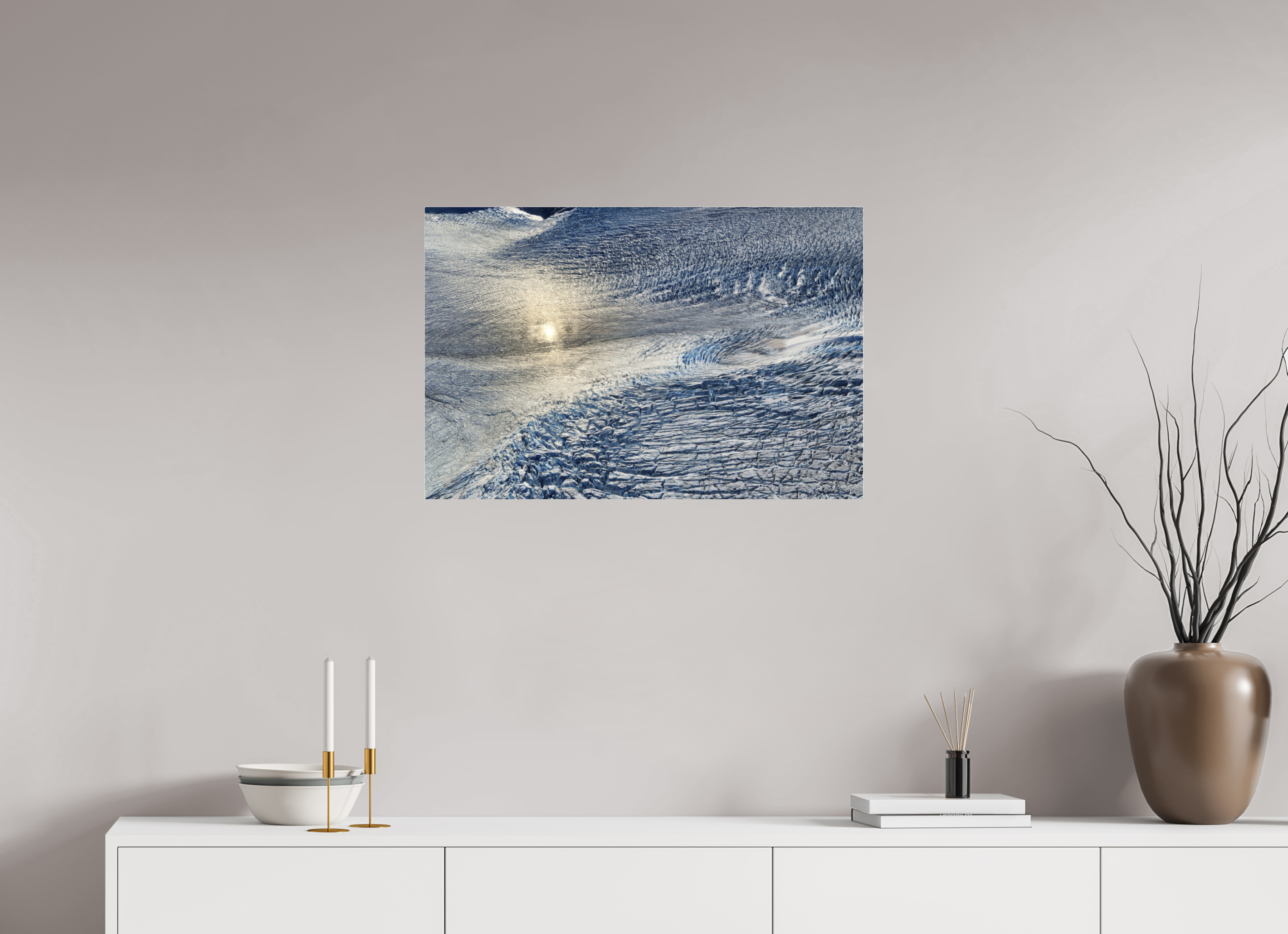 75 x 50 cm, Fuji Crystal Archive with acrylic Monarch Icefield, acrylic glass, aerial