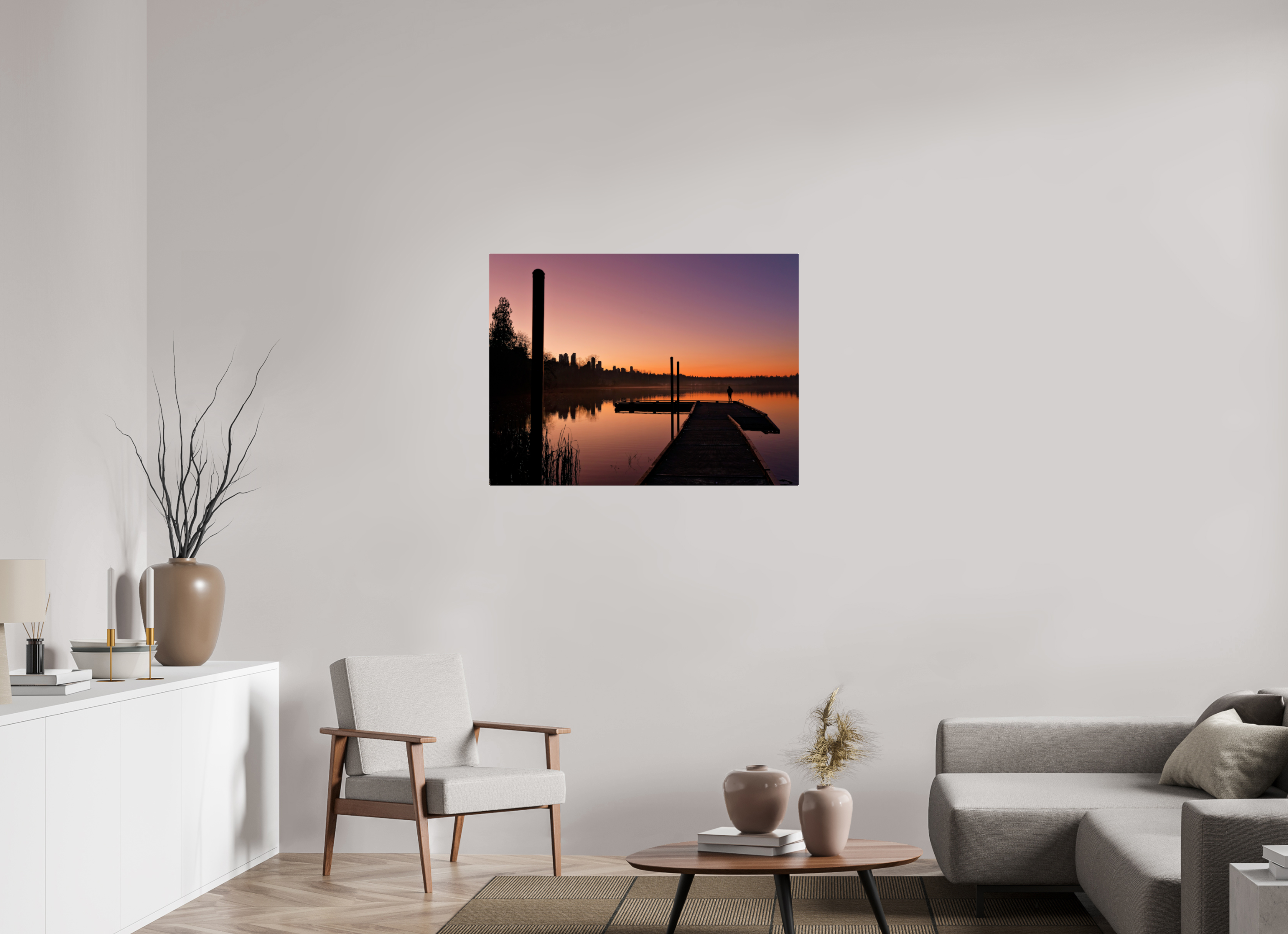 100 x 75 cm, Fuji Crystal Archive with acrylic Deer Lake Park Sunset, acrylic glass, ready to hang