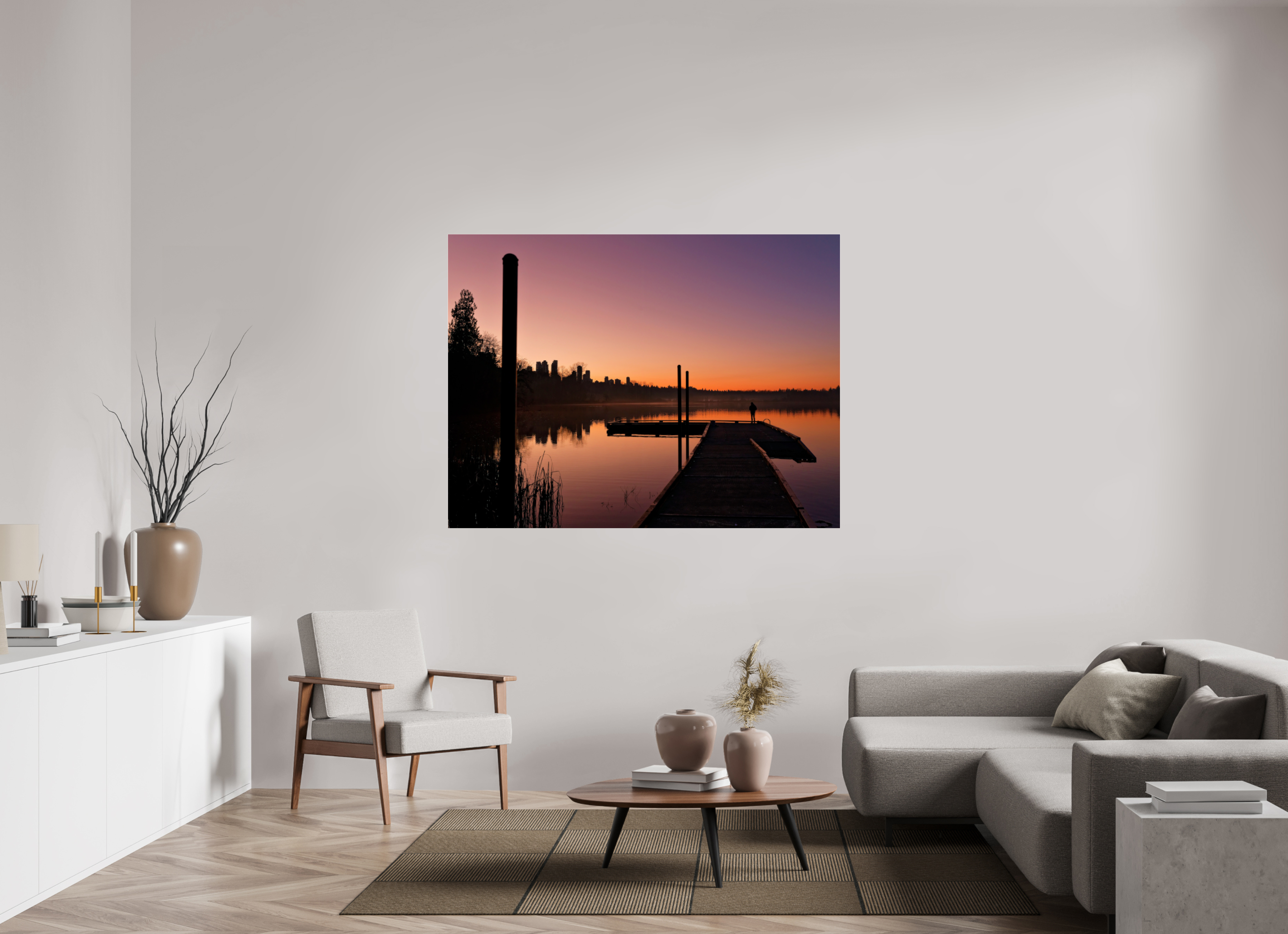 160 x 120 cm, Fuji Crystal Archive with acrylic Deer Lake Park Sunset, acrylic glass, ready to hang
