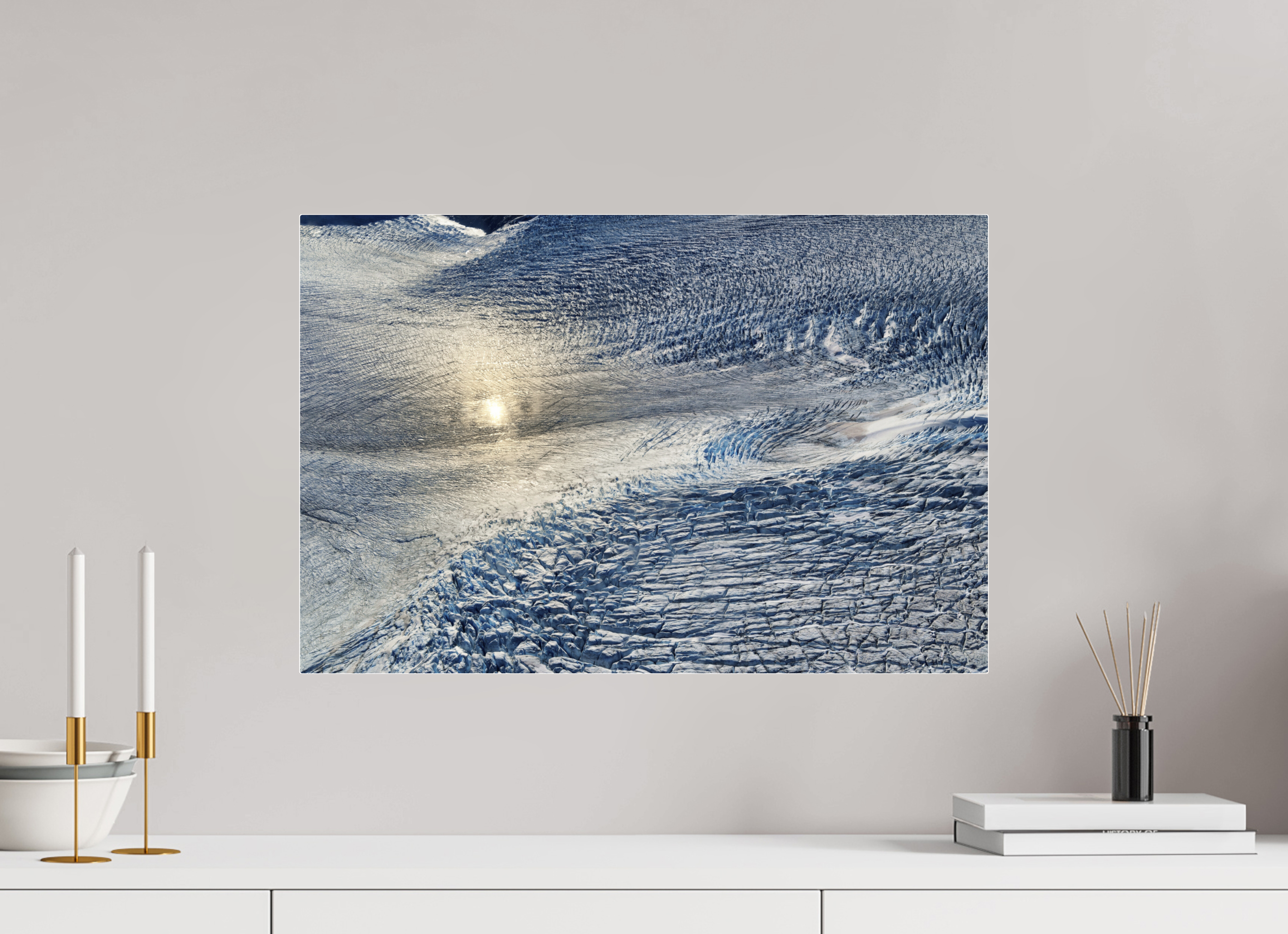 60 x 40 cm, Fuji Crystal Archive with acrylic Monarch Icefield, acrylic glass, aerial