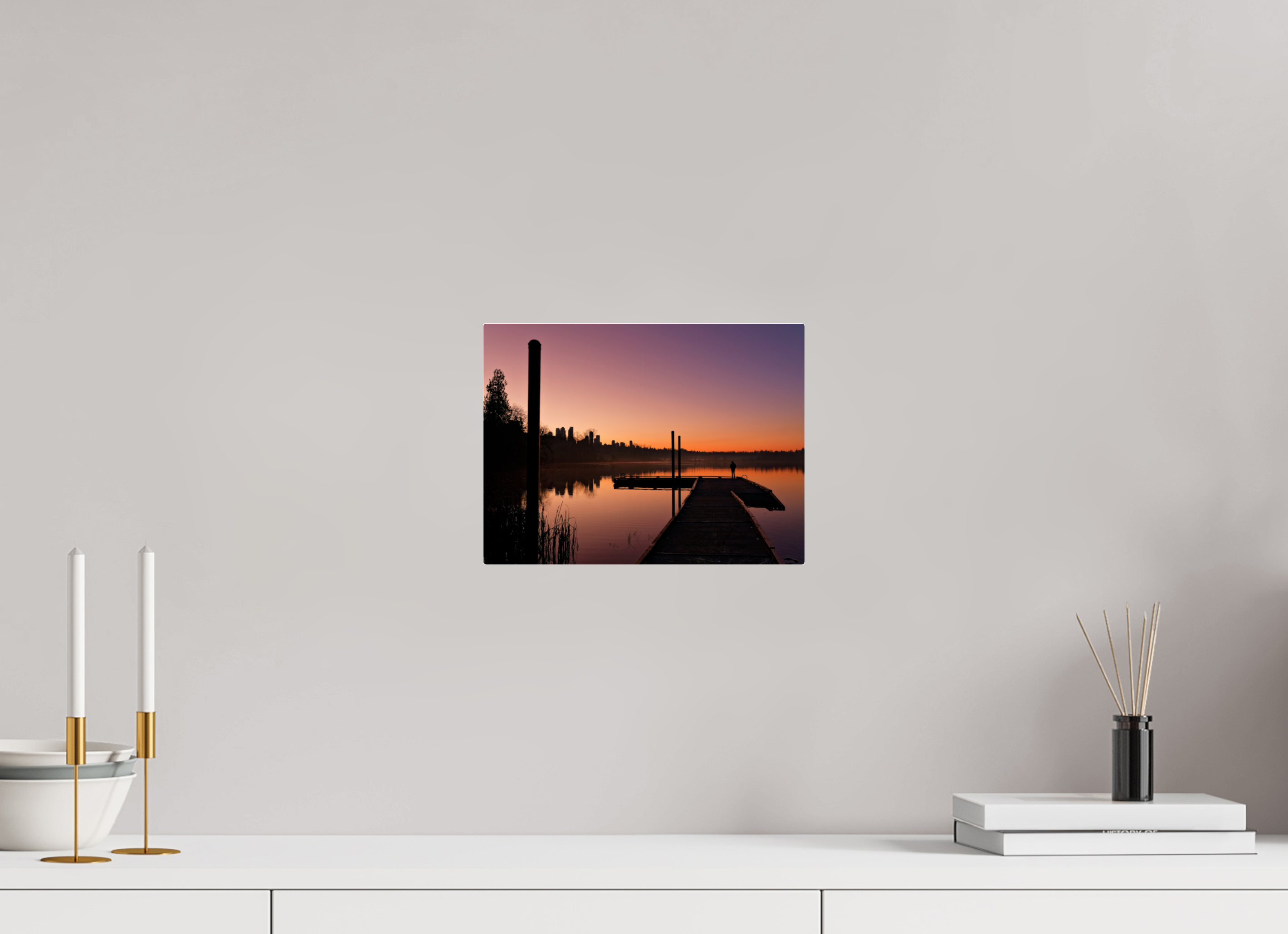 28 x 21 cm, Fuji Crystal Archive with acrylic Deer Lake Park Sunset, acrylic glass, ready to hang