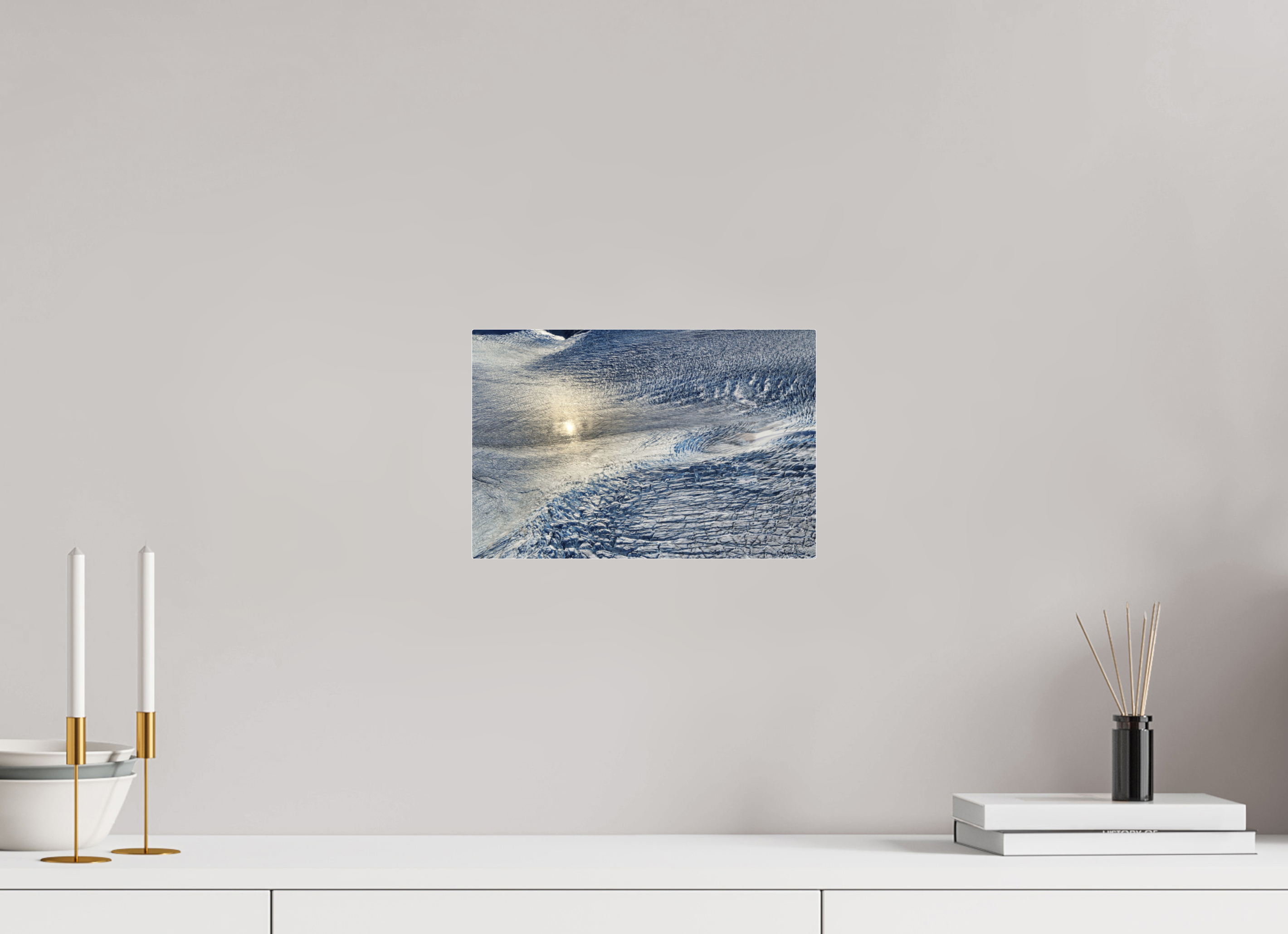 30 x 20 cm, Fuji Crystal Archive with acrylic Monarch Icefield, acrylic glass, aerial