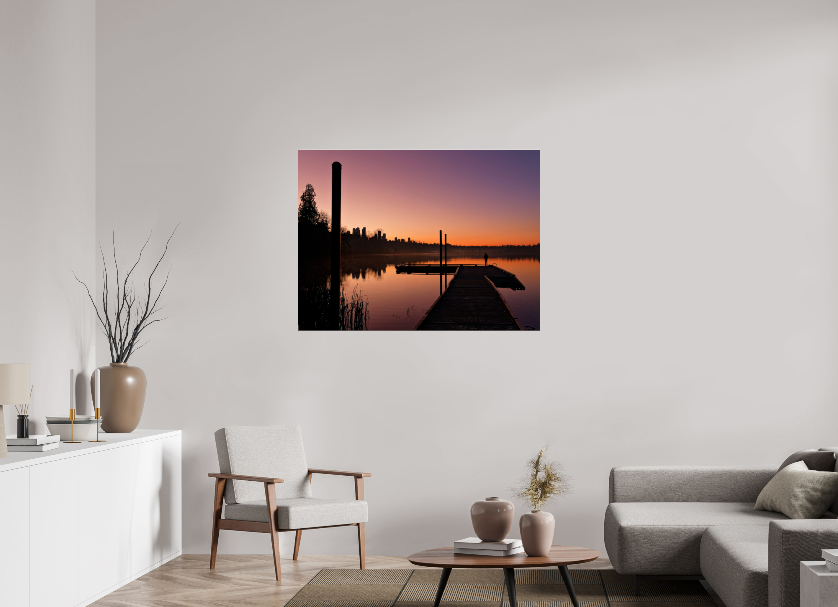 120 x 90 cm, Fuji Crystal Archive with acrylic Deer Lake Park Sunset, acrylic glass, ready to hang