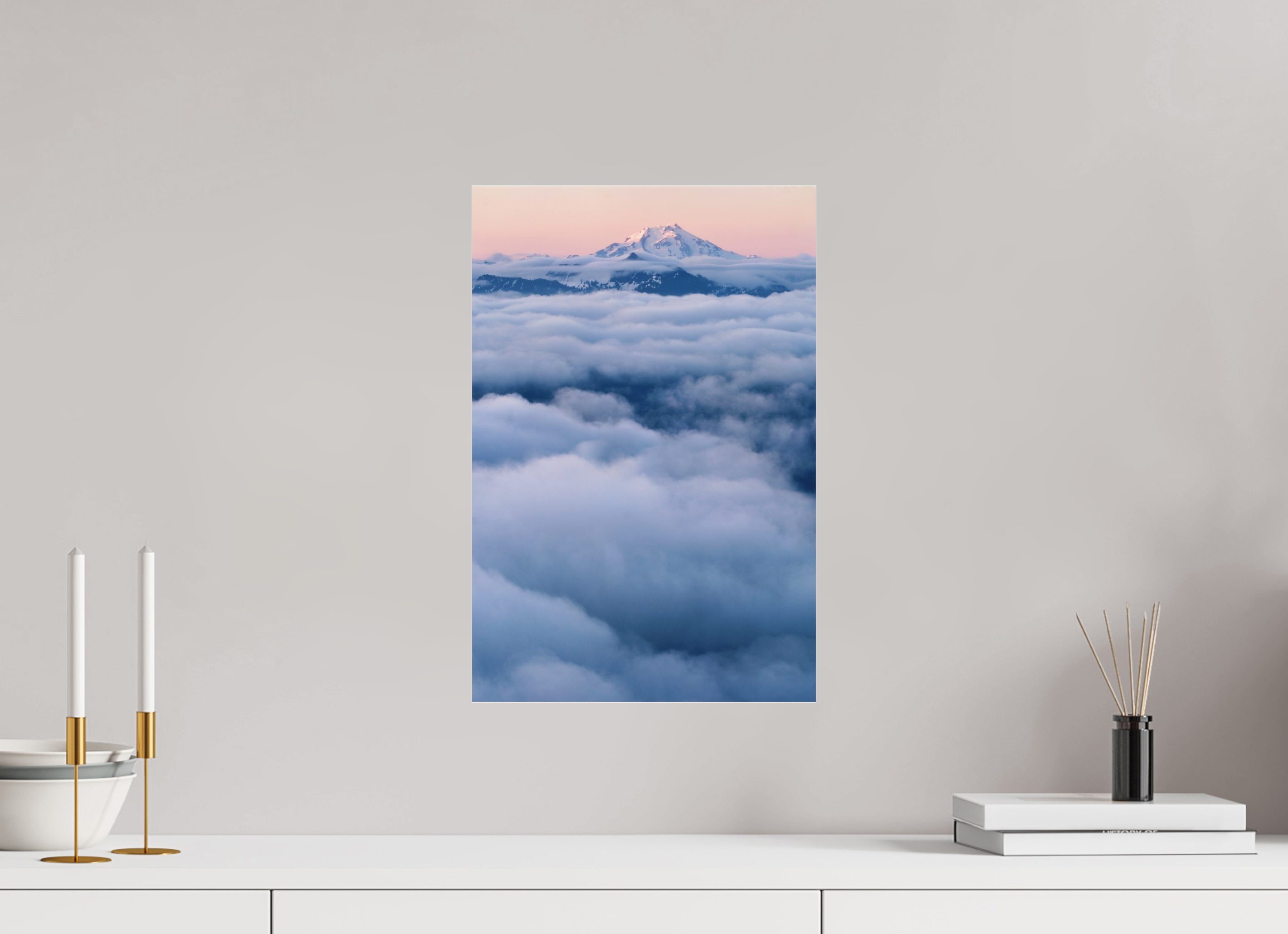 30 x 45 cm, Photo Print Under Acrylic Glass Mount Rainier at dawn from Sauk Mountain, acrylic glass, ready to hang