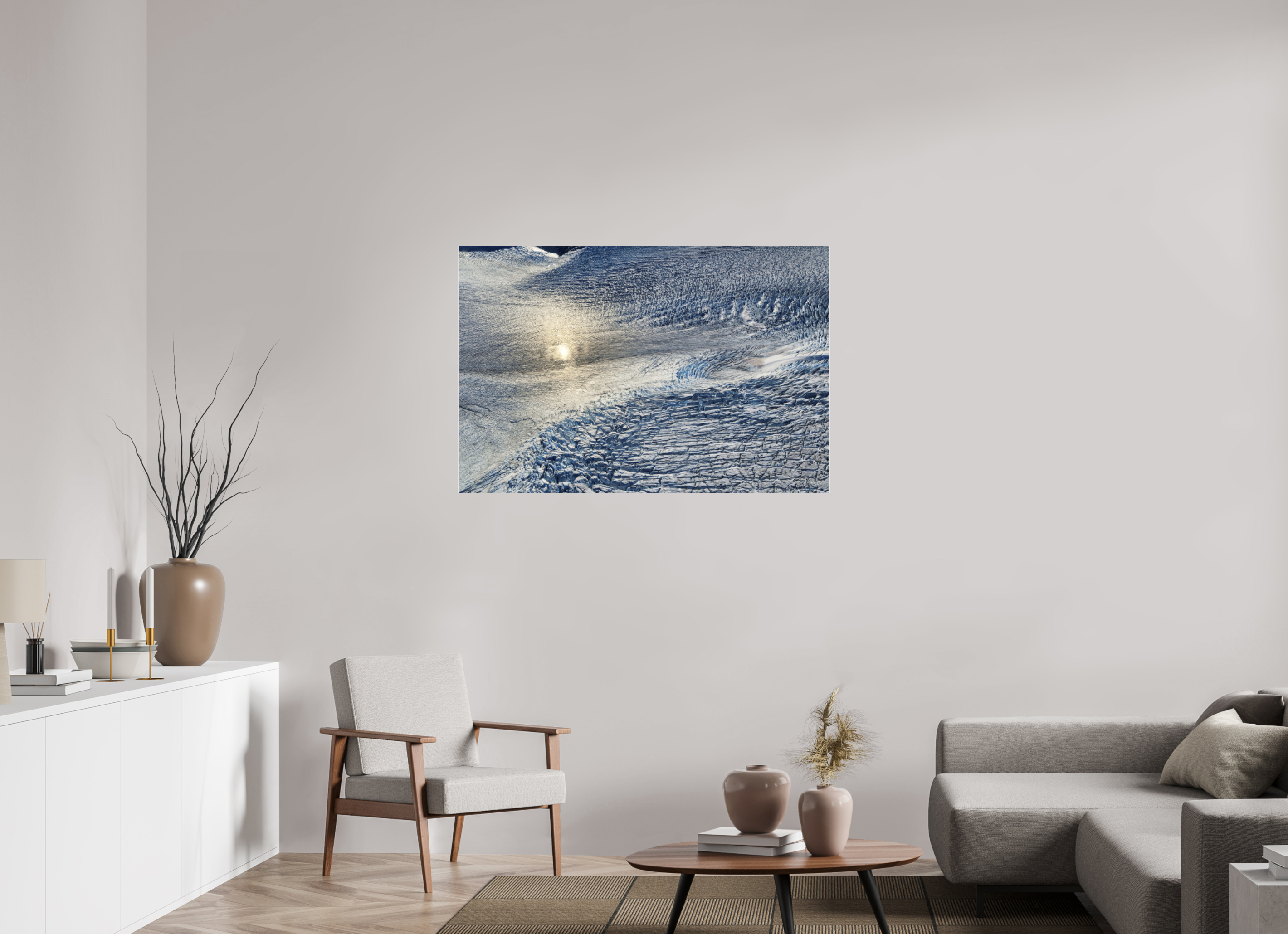 120 x 80 cm, Fuji Crystal Archive with acrylic Monarch Icefield, acrylic glass, aerial