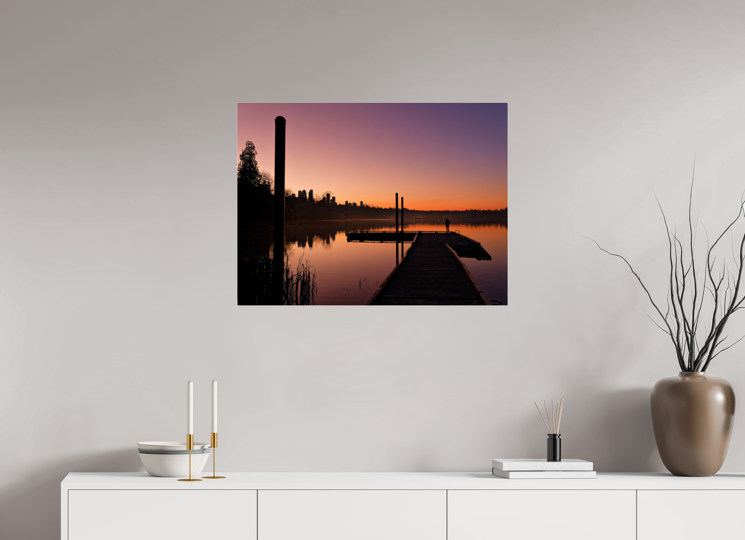 80 x 60 cm, Fuji Crystal Archive with acrylic Deer Lake Park Sunset, acrylic glass, ready to hang