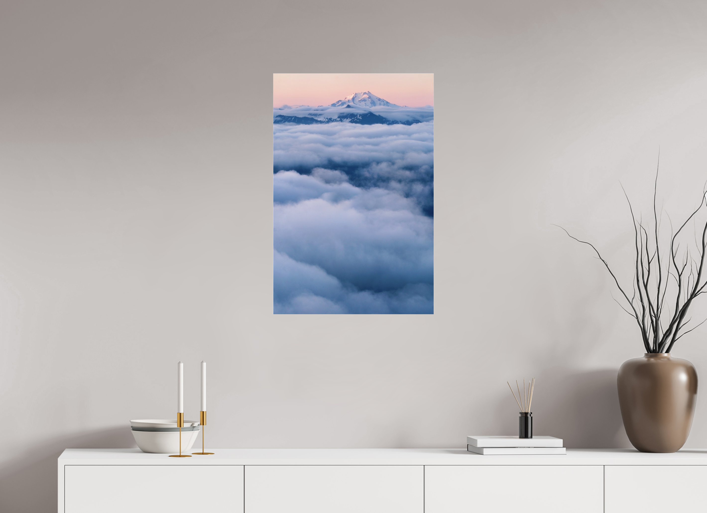 50 x 75 cm, Photo Print Under Acrylic Glass Mount Rainier at dawn from Sauk Mountain, acrylic glass, ready to hang