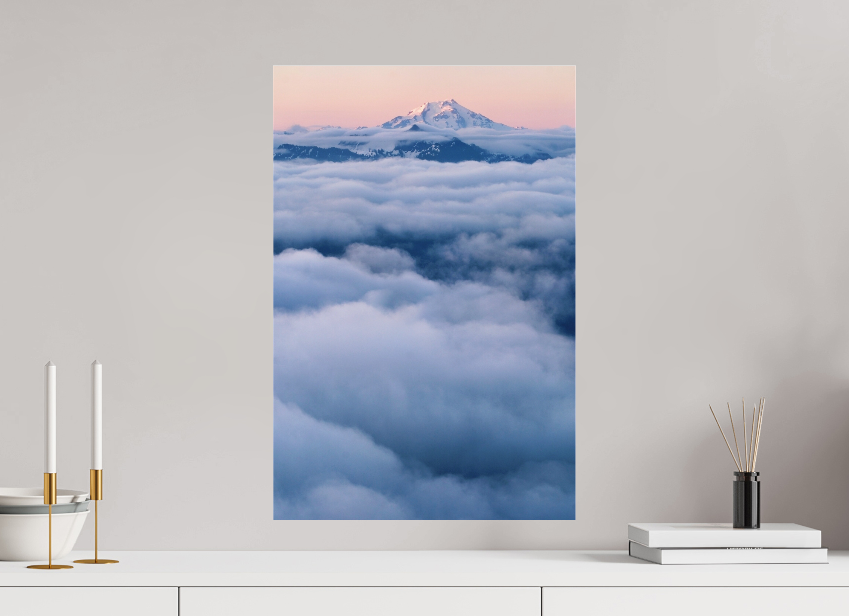 40 x 60 cm, Photo Print Under Acrylic Glass Mount Rainier at dawn from Sauk Mountain, acrylic glass, ready to hang