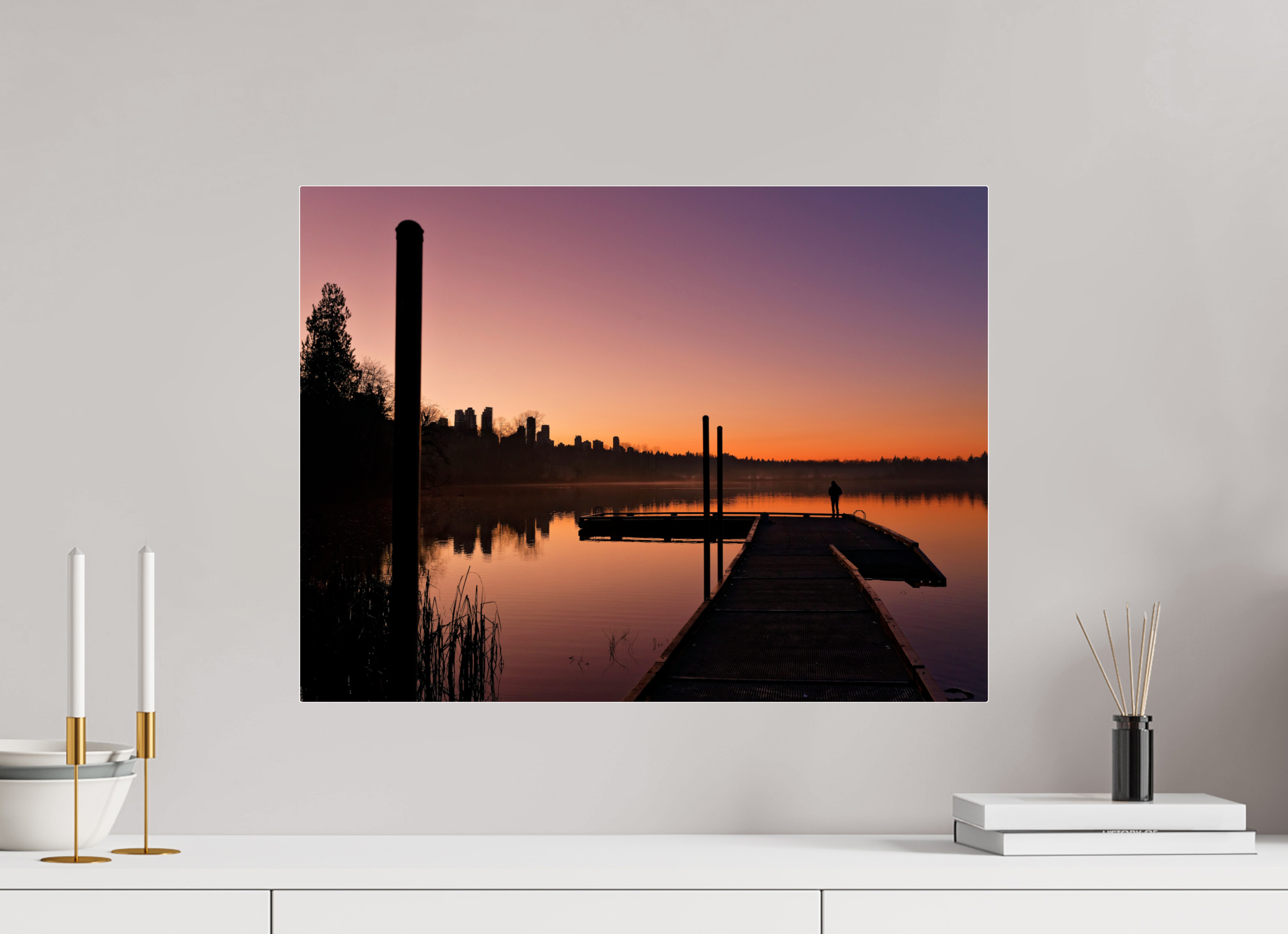 60 x 45 cm, Fuji Crystal Archive with acrylic Deer Lake Park Sunset, acrylic glass, ready to hang