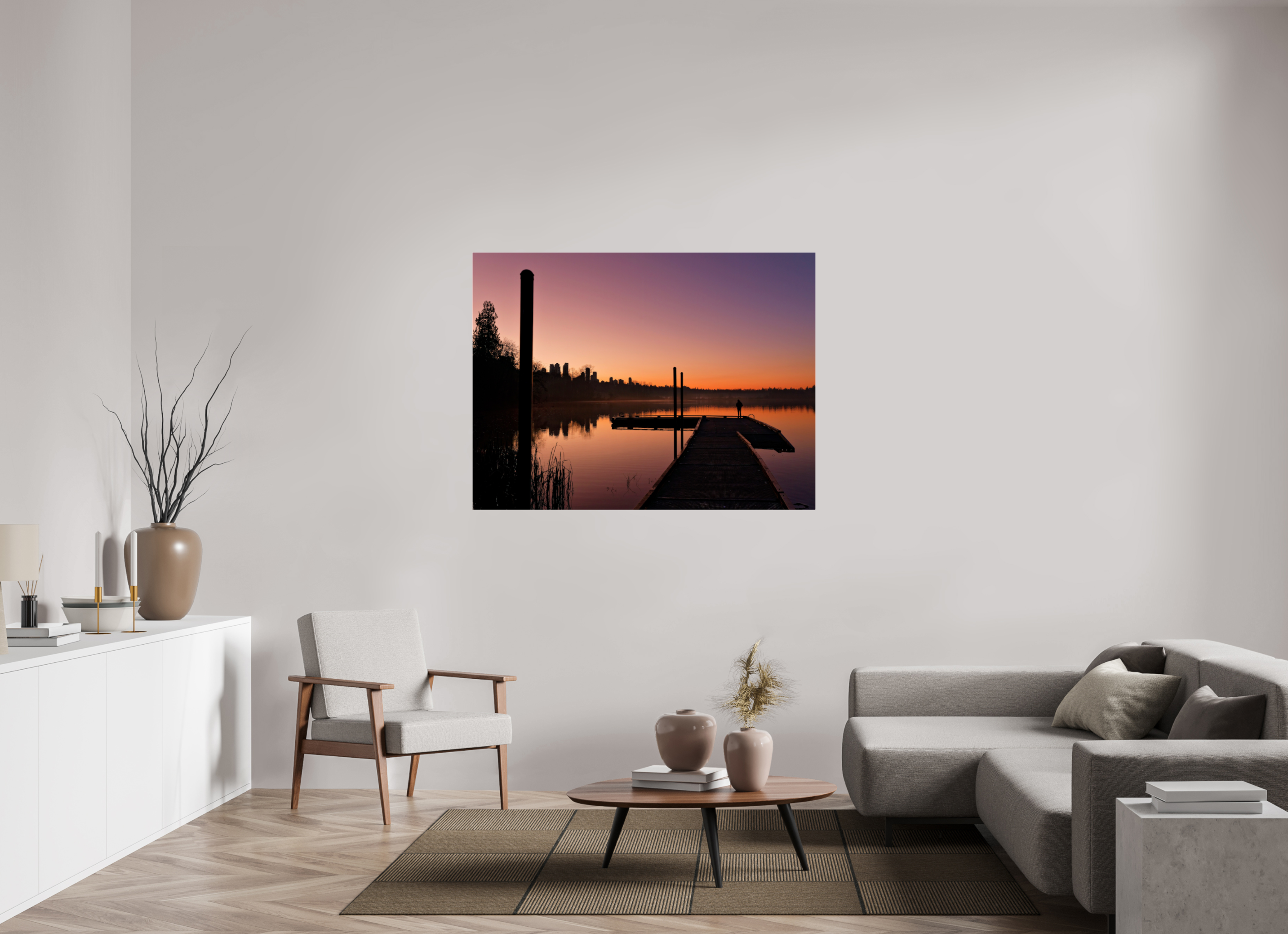 140 x 105 cm, Fuji Crystal Archive with acrylic Deer Lake Park Sunset, acrylic glass, ready to hang